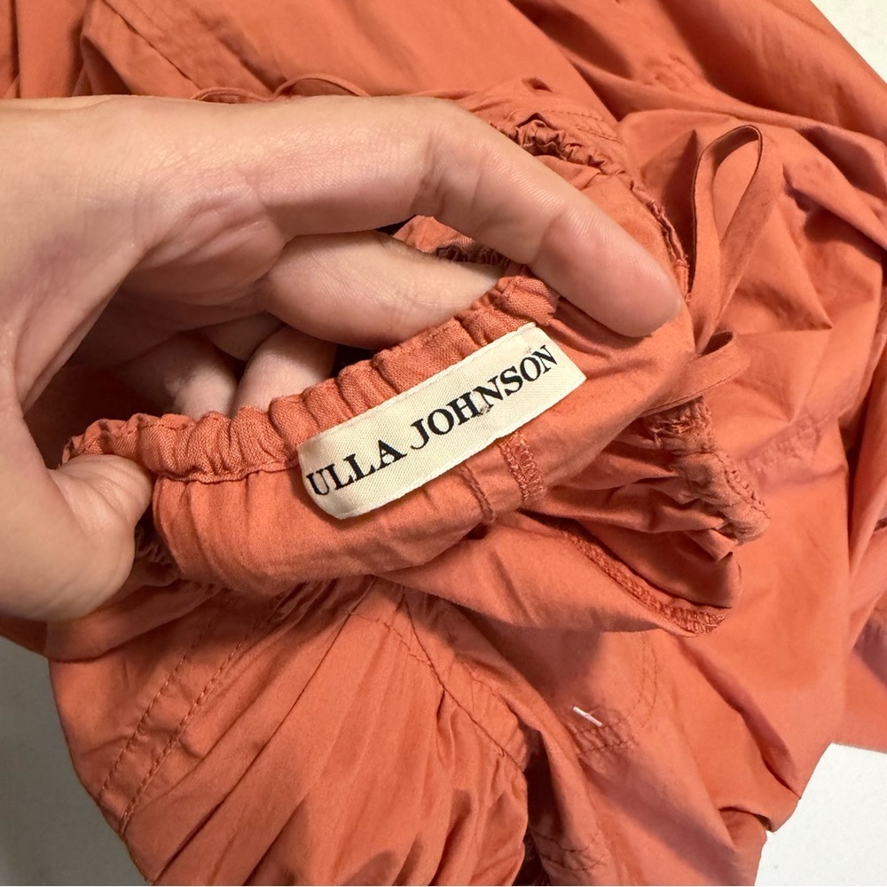 Ulla Johnson Midi Puff-Sleeve Palma Dress Orange Rust Size 4 G2 - Picture 5 of 10